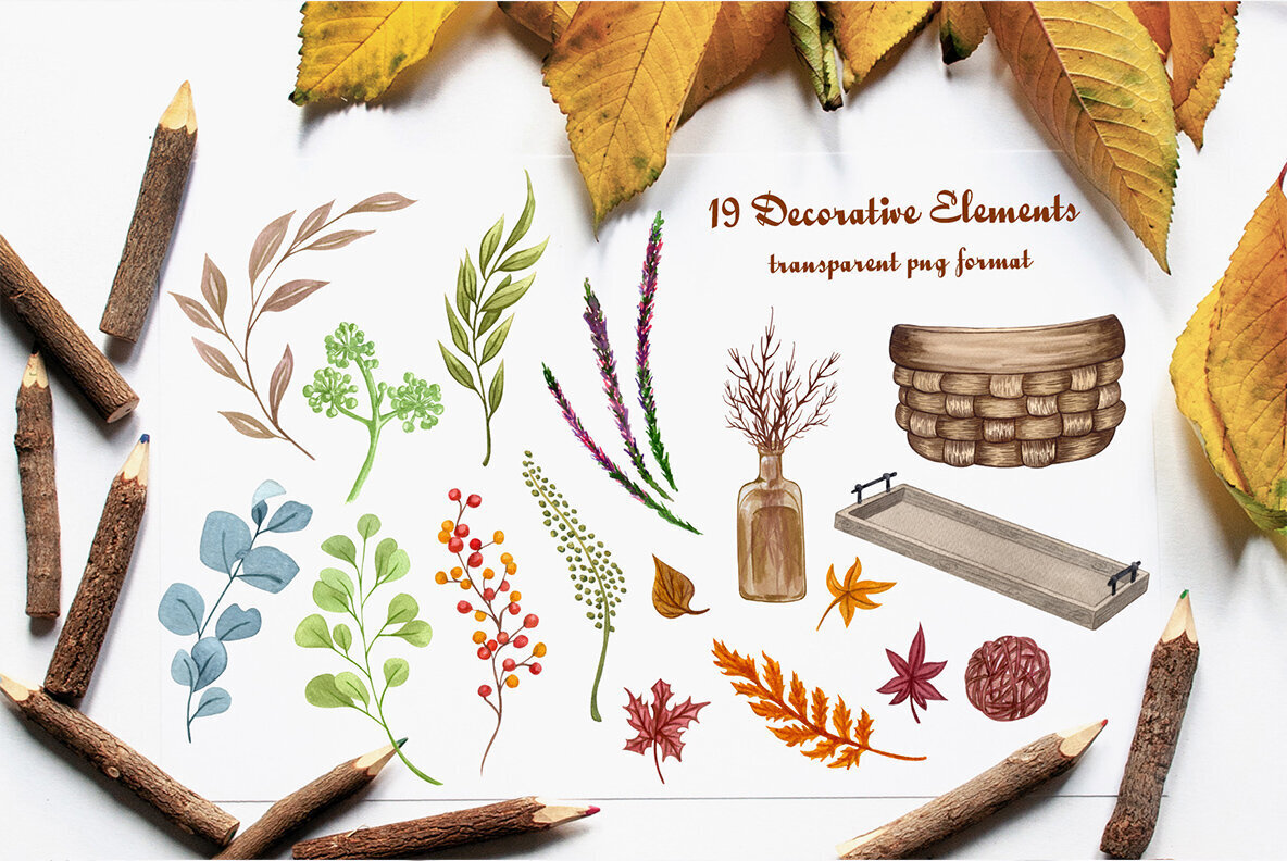 Amazing Pumpkins Watercolor Clipart 3