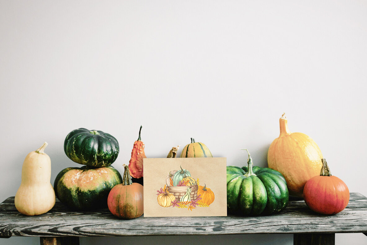 Amazing Pumpkins Watercolor Clipart 8