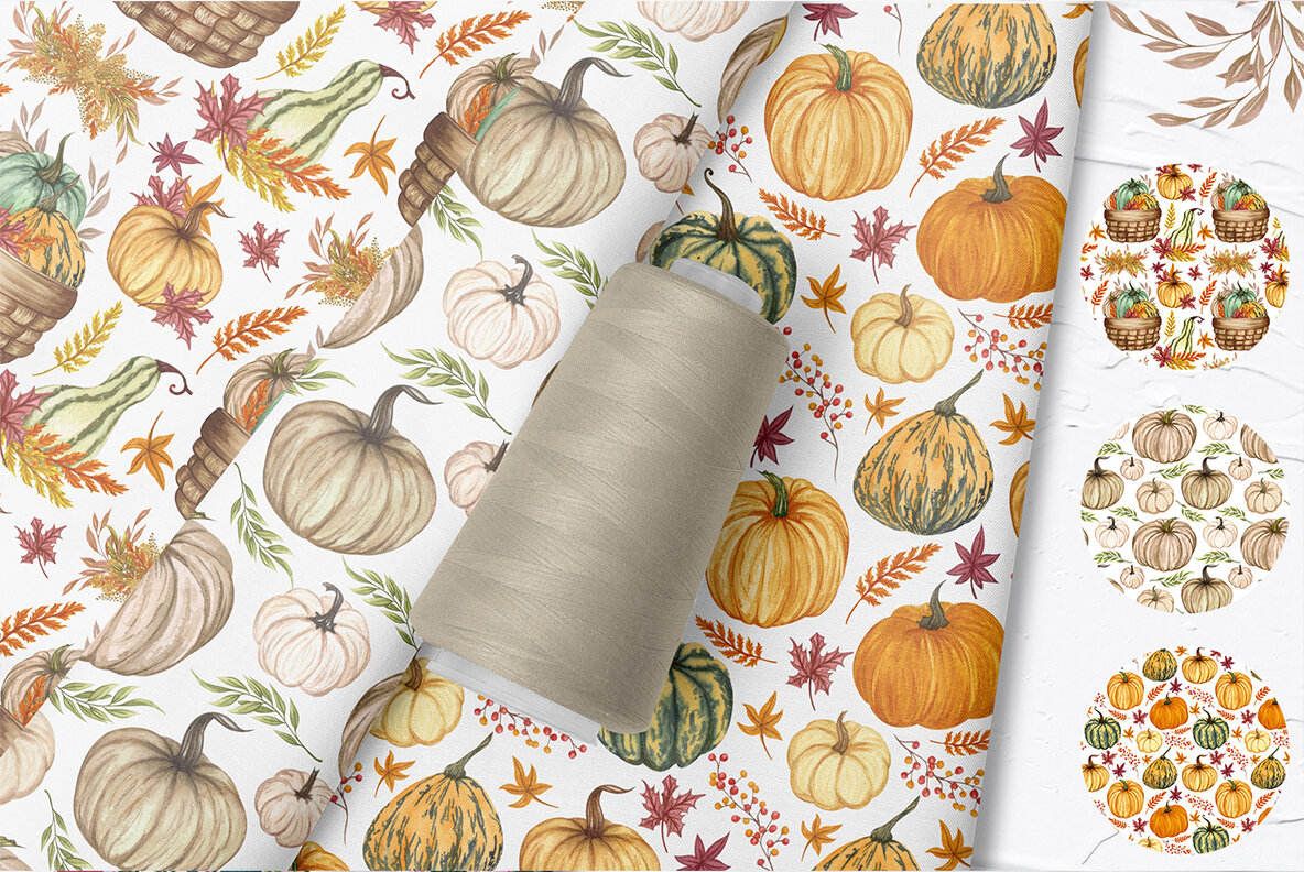 Amazing Pumpkins Watercolor Clipart 12