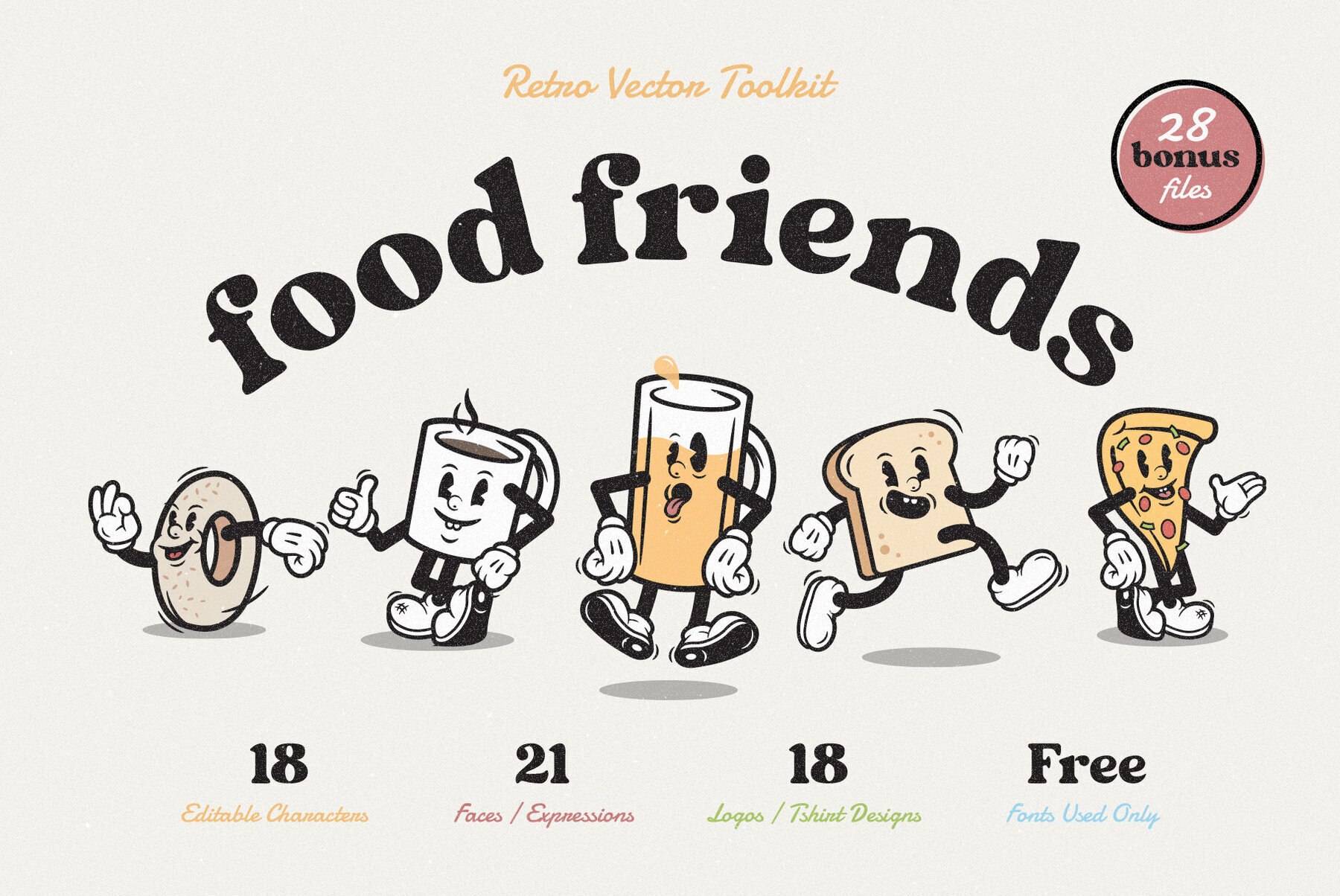 Food Friends Vintage Logos & Mascots