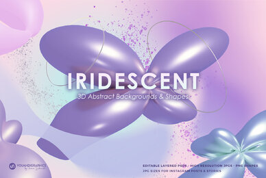 Iridescent 3D Abstract Backgrounds