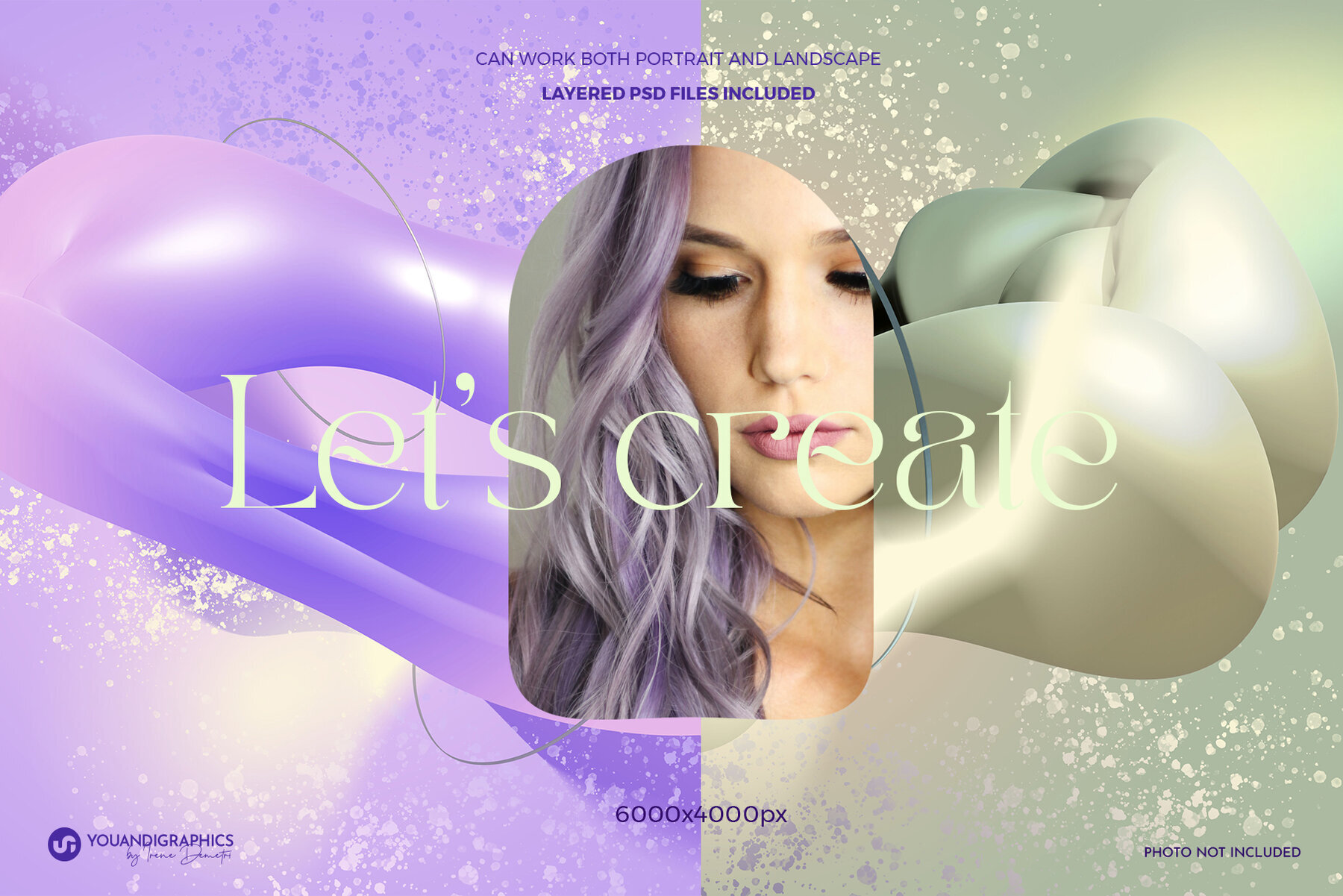 Iridescent 3D Abstract Backgrounds 4