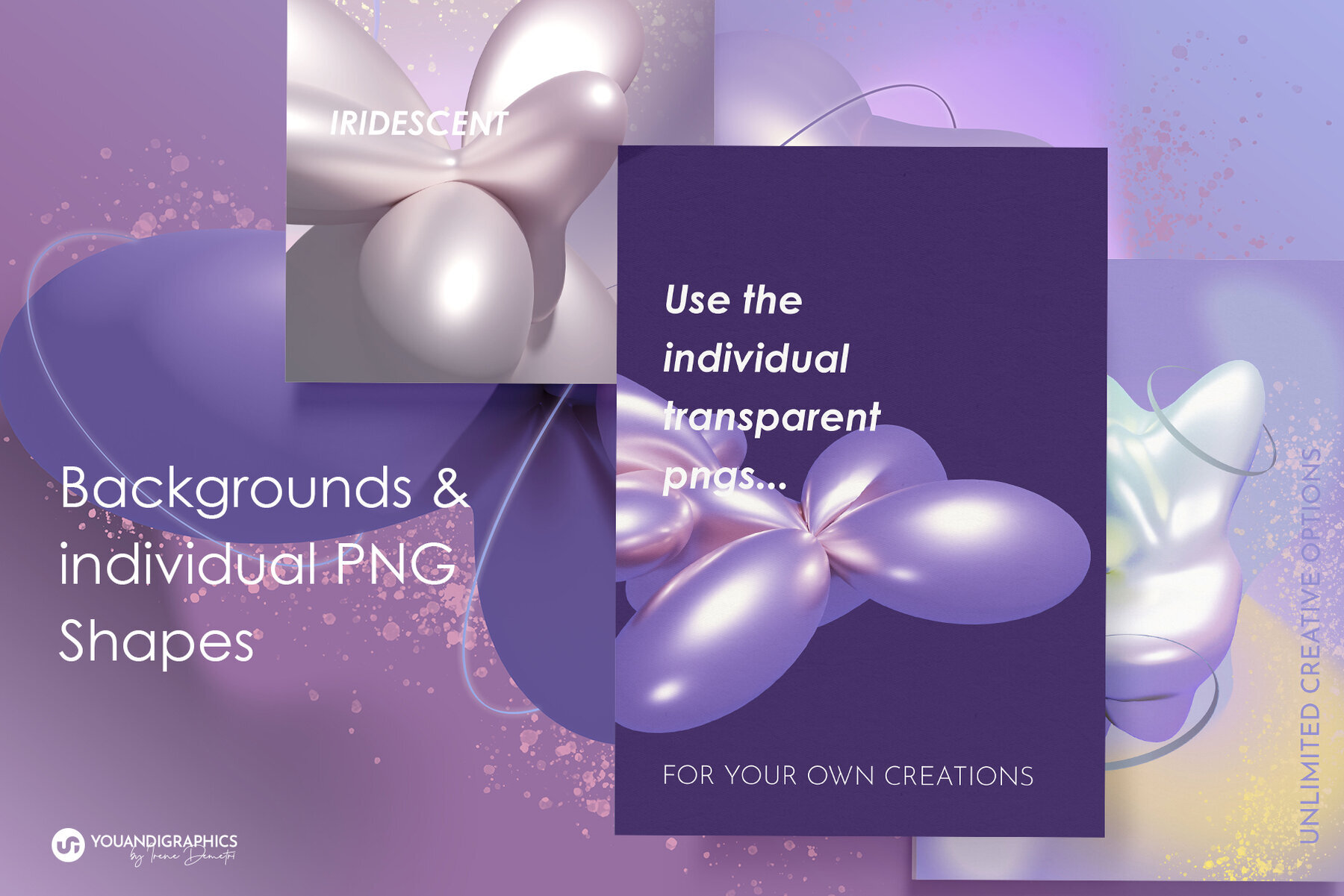 Iridescent 3D Abstract Backgrounds 5