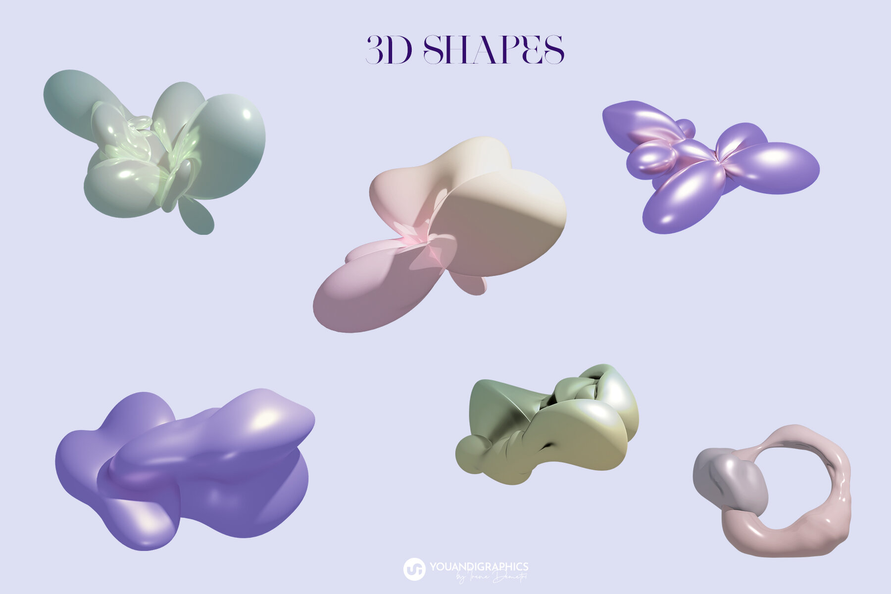 Iridescent 3D Abstract Backgrounds 15