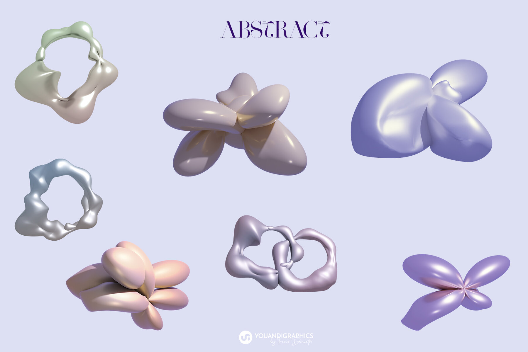 Iridescent 3D Abstract Backgrounds 16