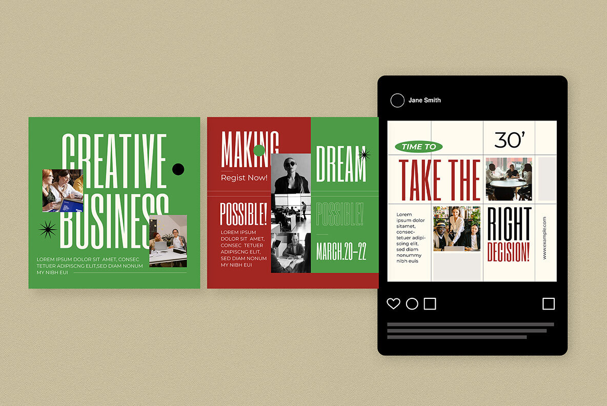 Maroon Swiss Design Creative Agency Instagram Pack 4