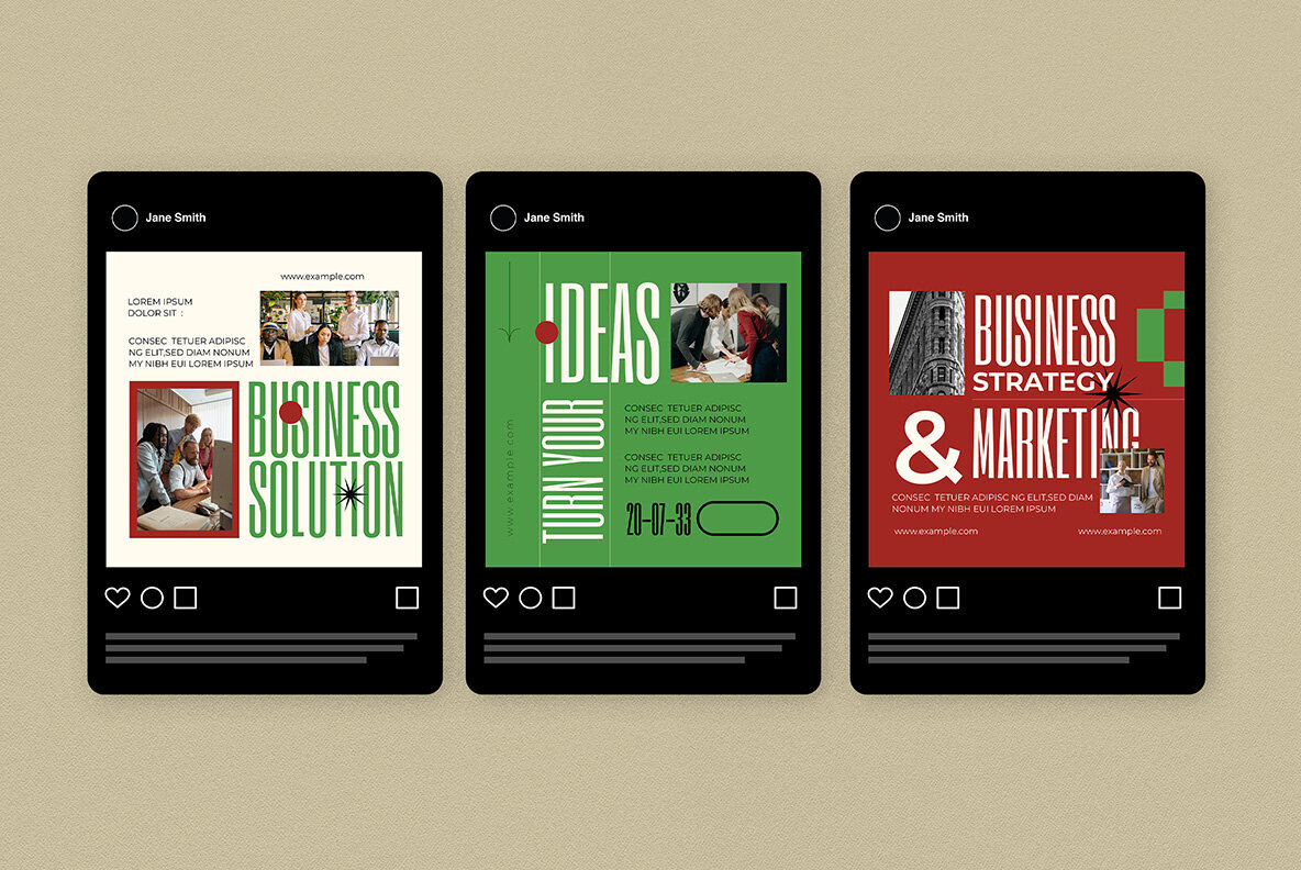 Maroon Swiss Design Creative Agency Instagram Pack 5