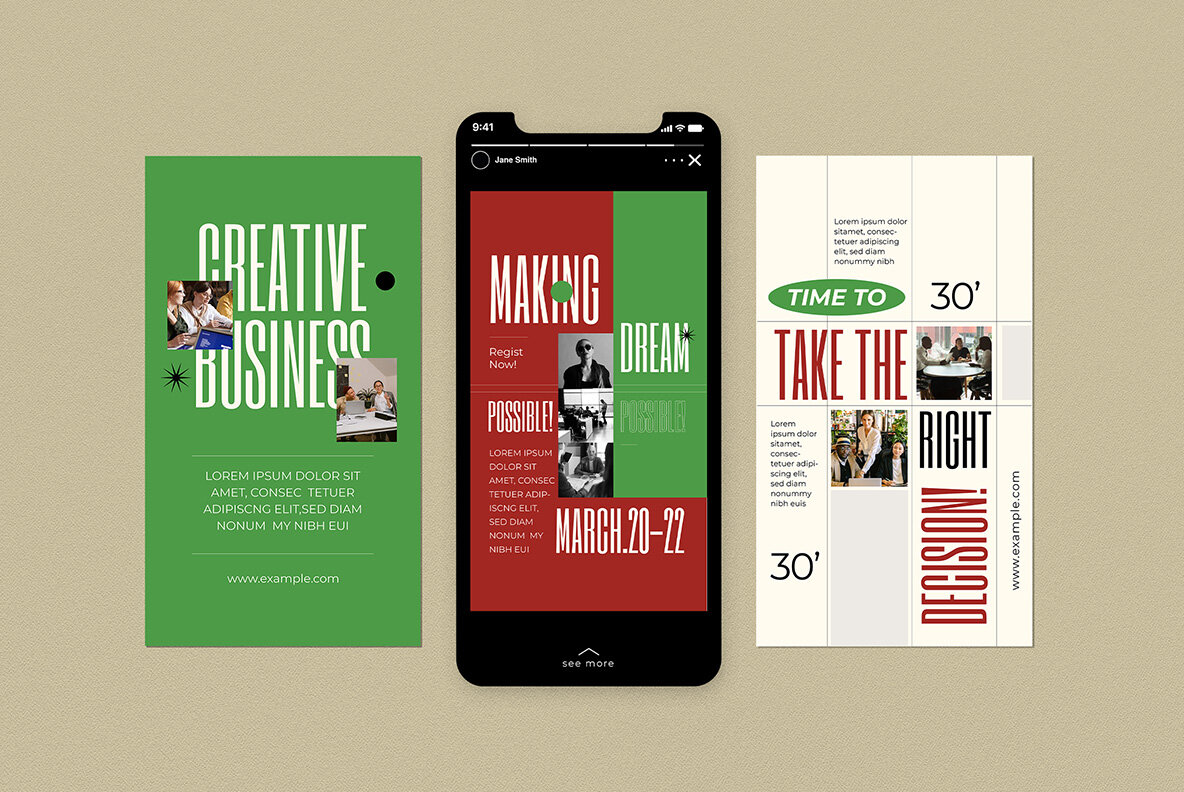 Maroon Swiss Design Creative Agency Instagram Pack 6