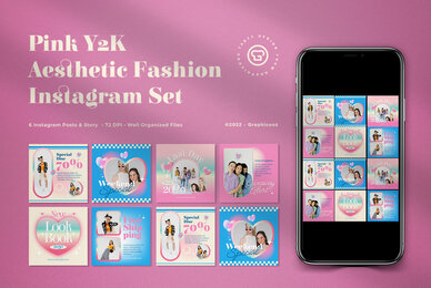 Pink Y2K Aesthetic Fashion Instagram Pack