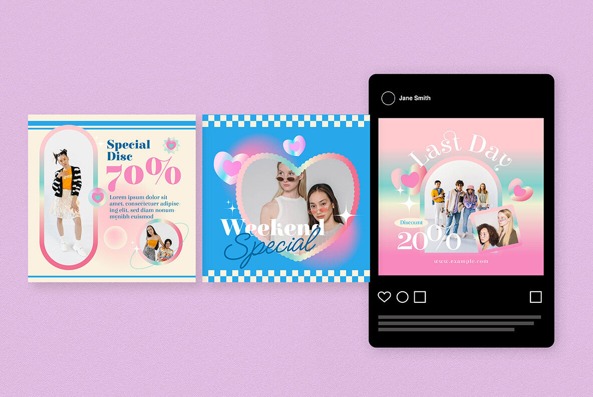 Pink Y2K Aesthetic Fashion Instagram Pack 4