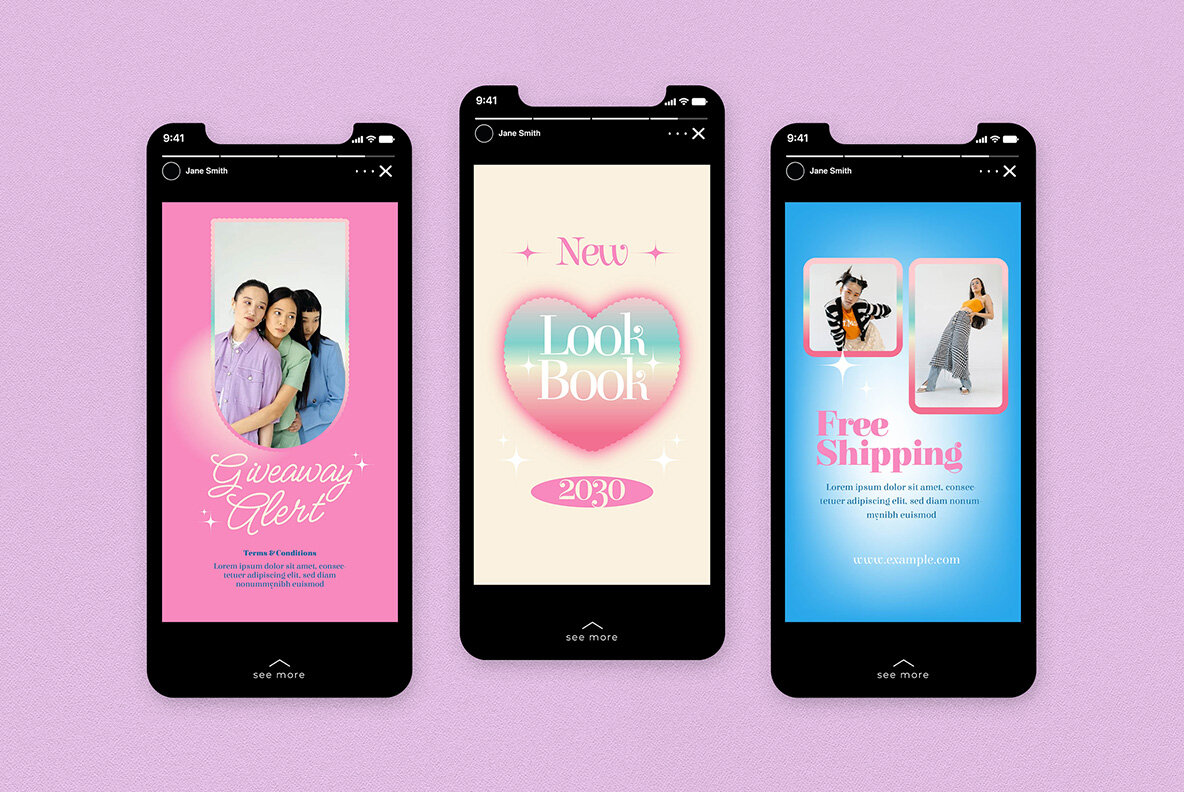 Pink Y2K Aesthetic Fashion Instagram Pack 7