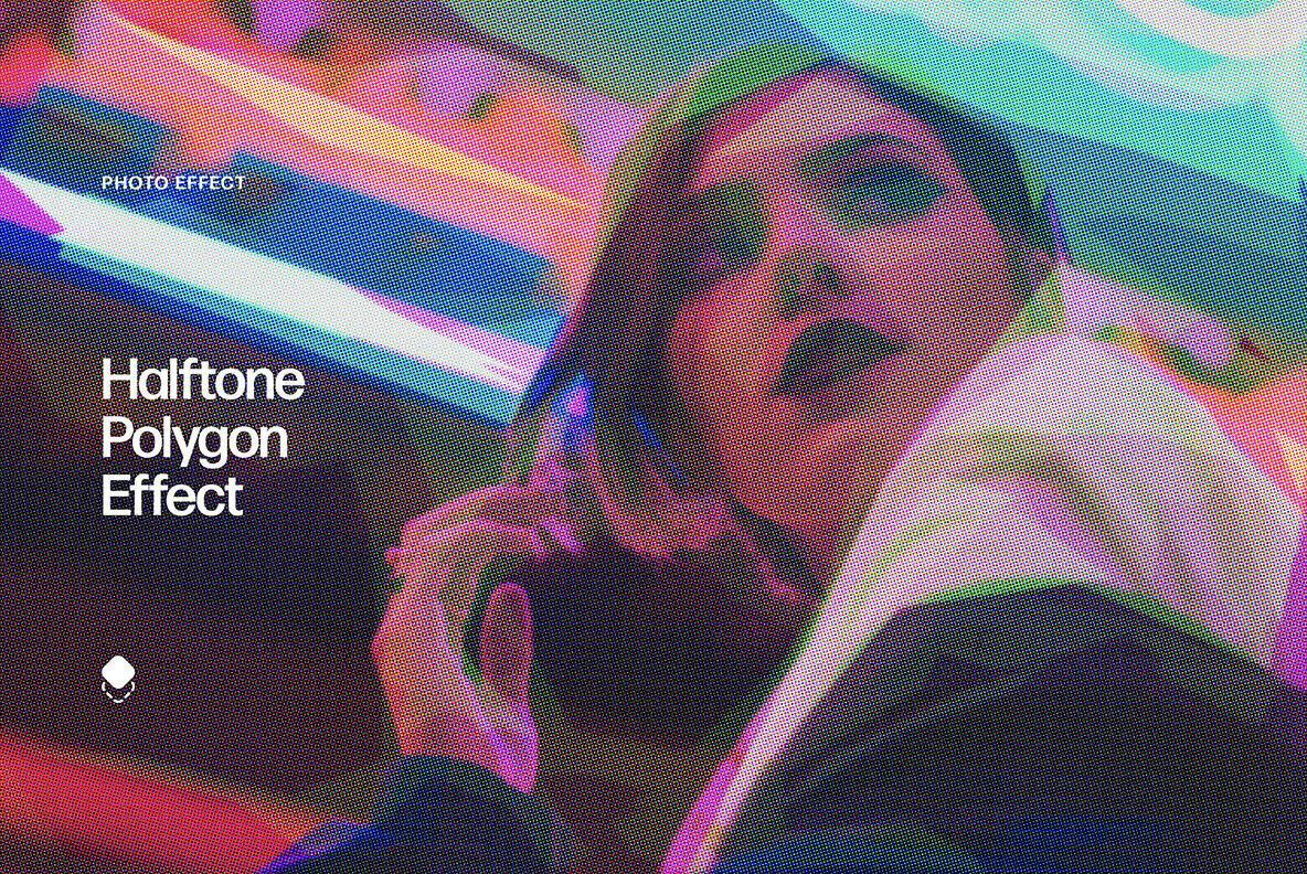 Halftone Polygon Prism Effect 1