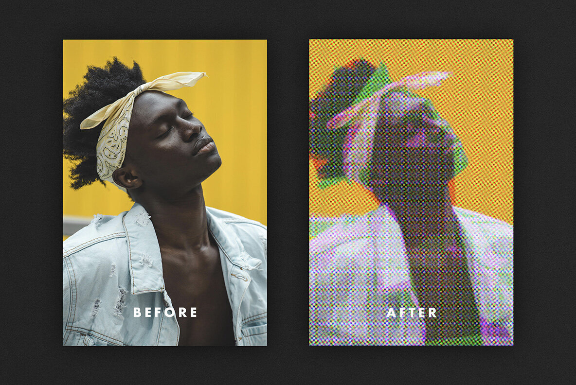 Halftone Polygon Prism Effect 3