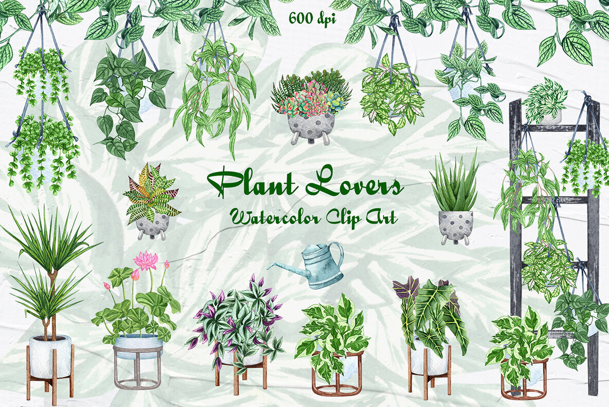 Plant Lovers Watercolor Collection 1