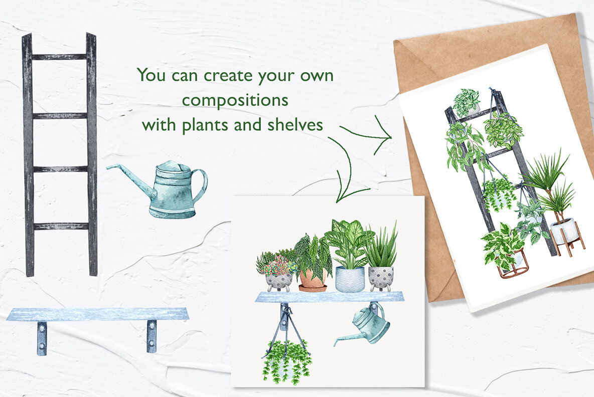 Plant Lovers Watercolor Collection 7