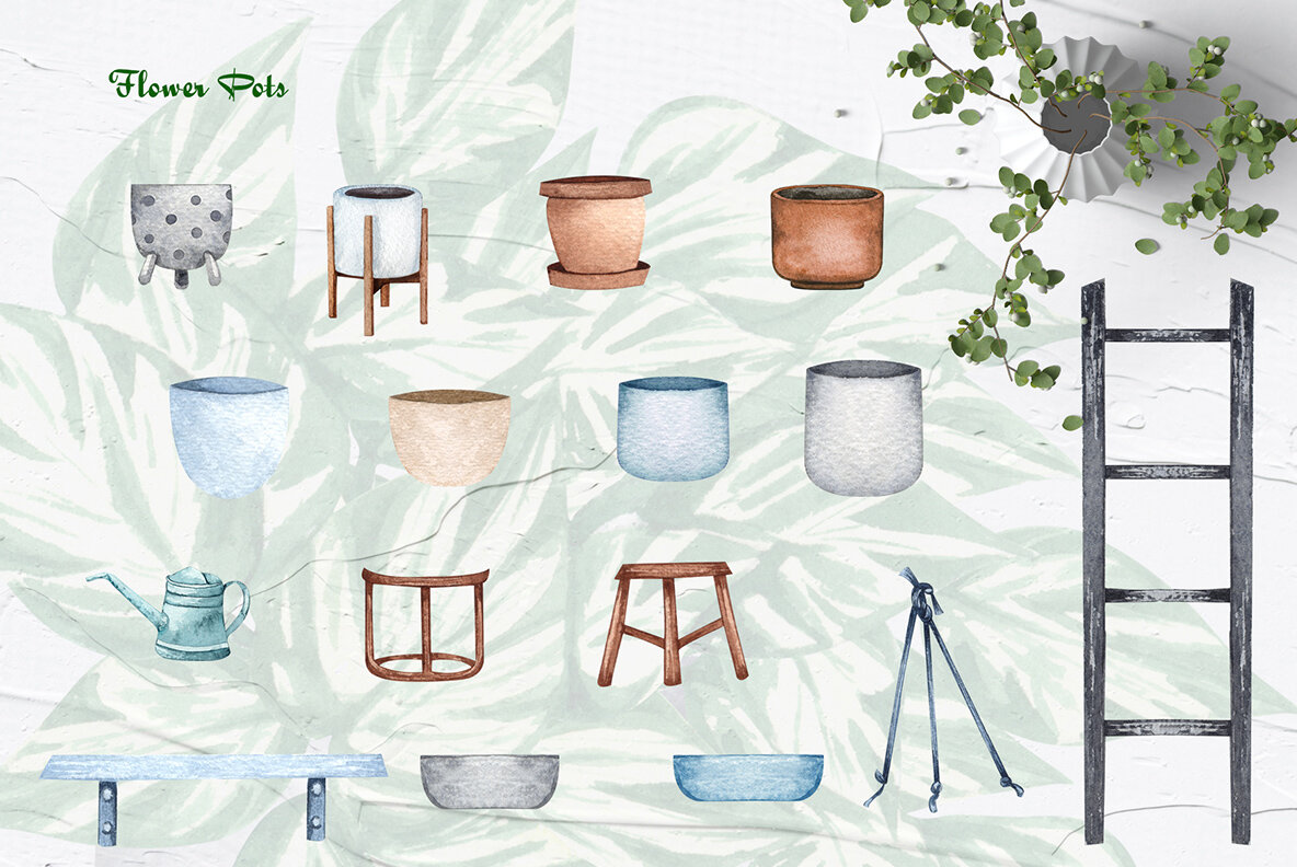 Plant Lovers Watercolor Collection 8