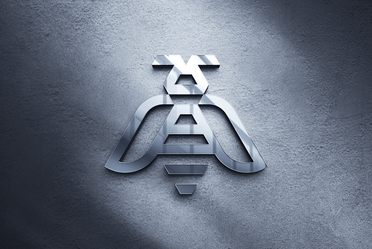 Glass Reflection Logo Mockup 2