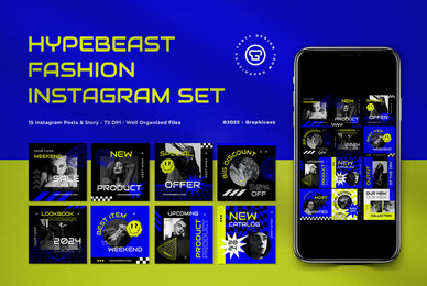 Blue  Yellow Hypebeast Fashion Instagram Pack