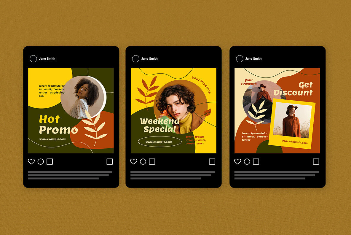 Brown Abstract Autumn Sale Instagram Pack 5