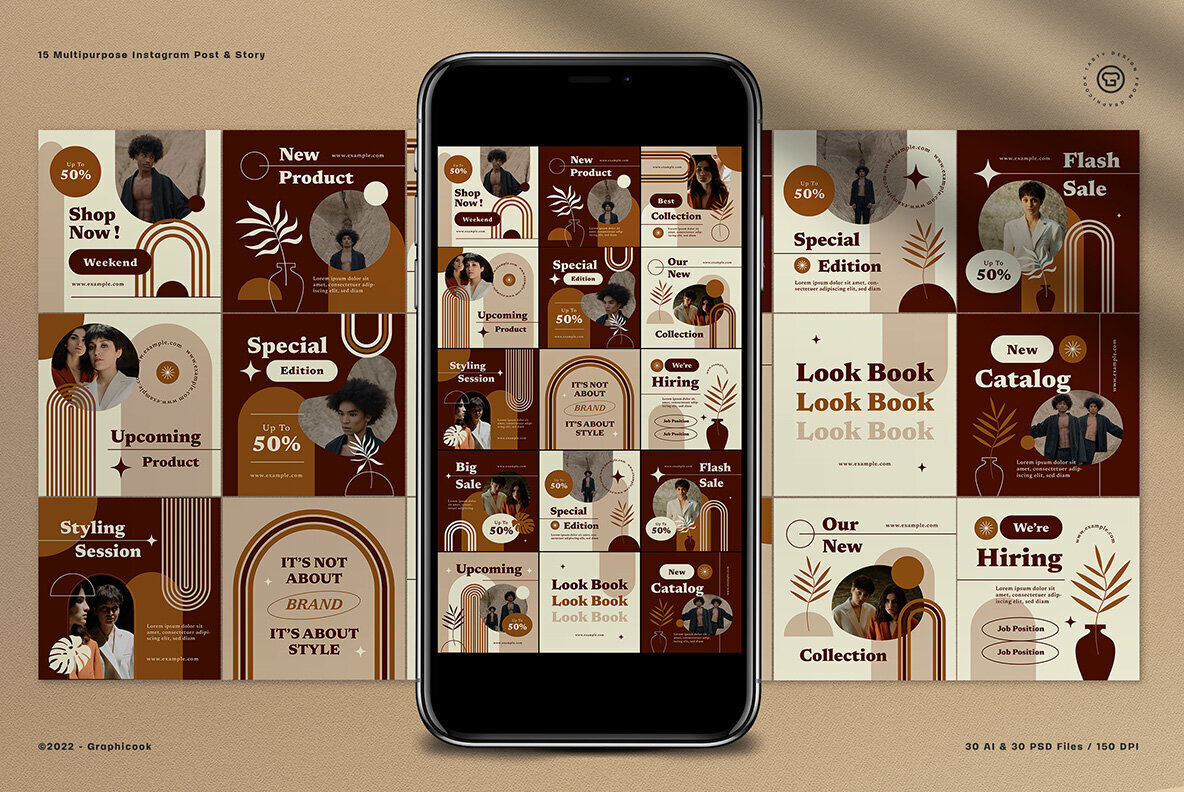 Brown Boho Fashion Sale Instagram Pack 2