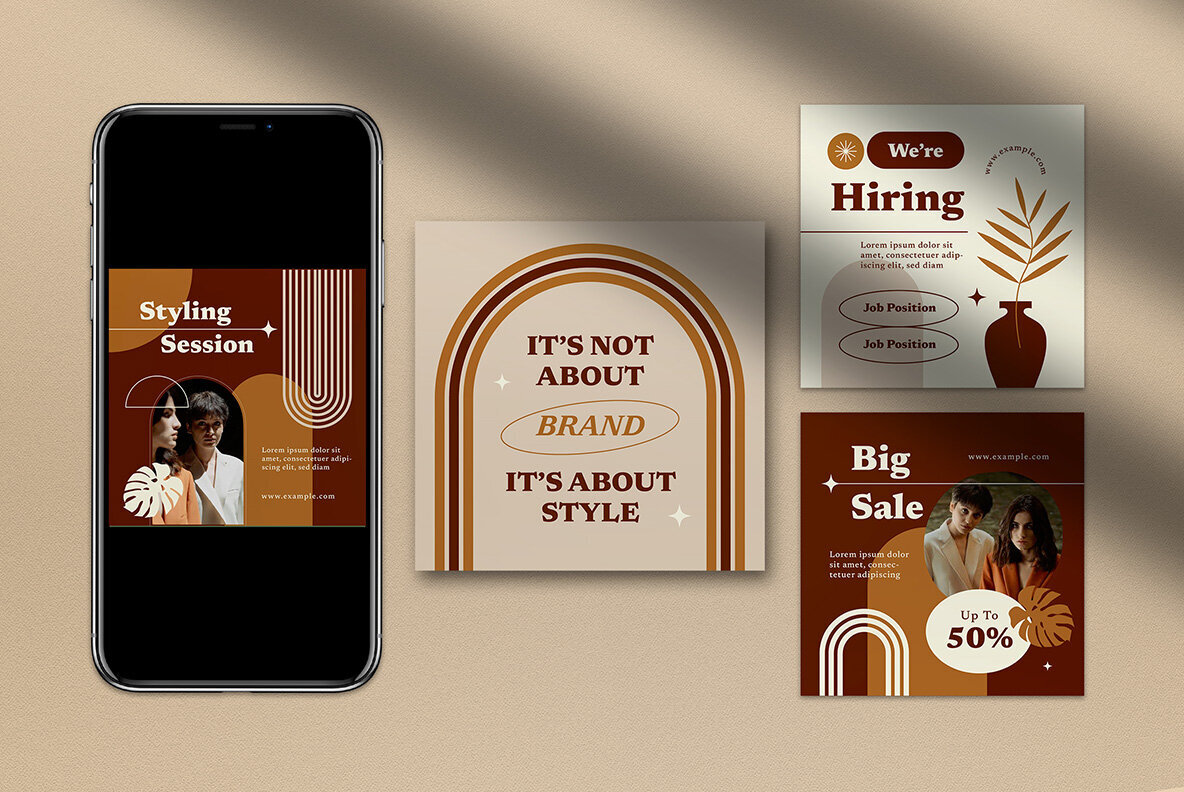 Brown Boho Fashion Sale Instagram Pack 4