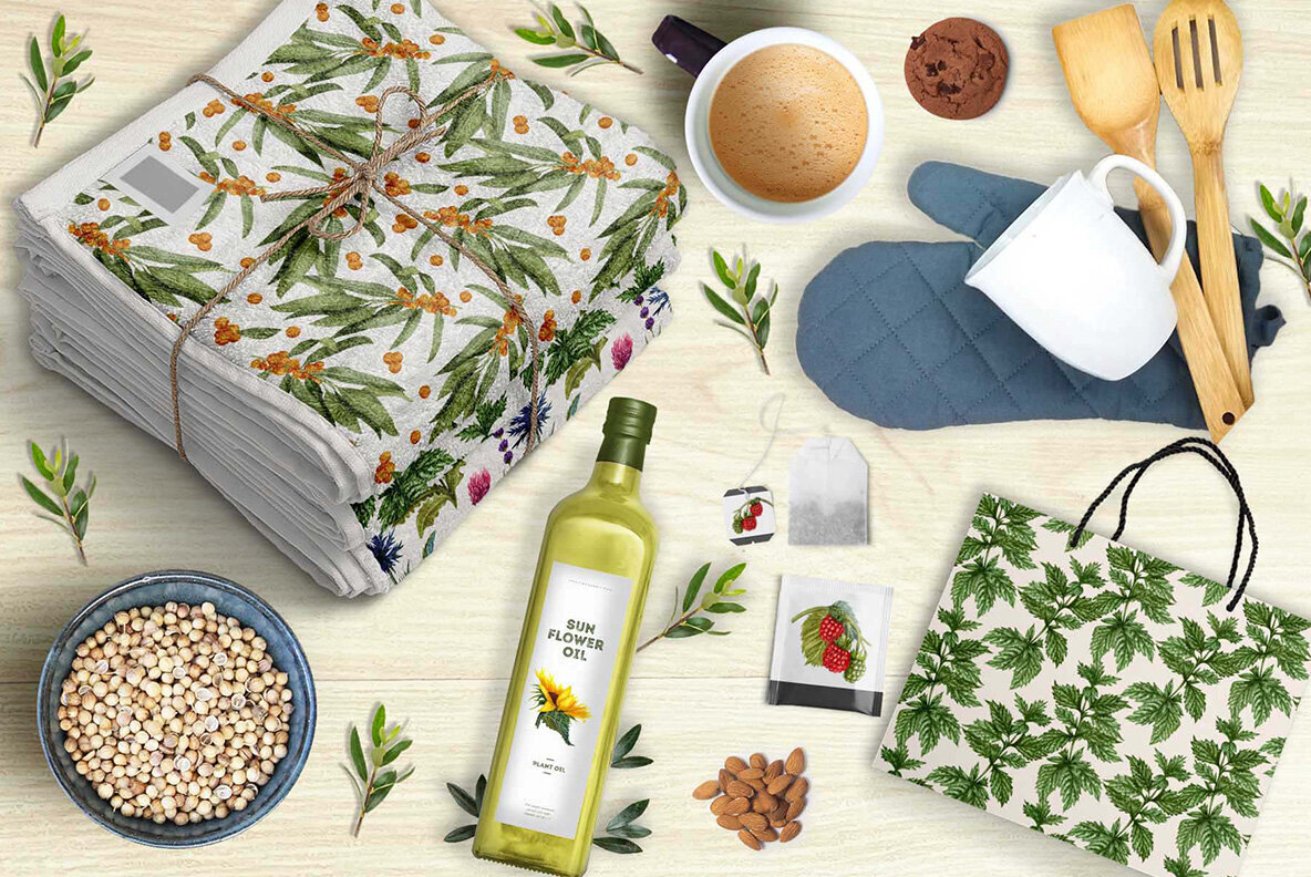 Honey Herbs Watercolor Set 4