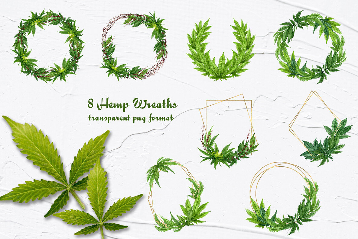 Cannabis Watercolor Set 5