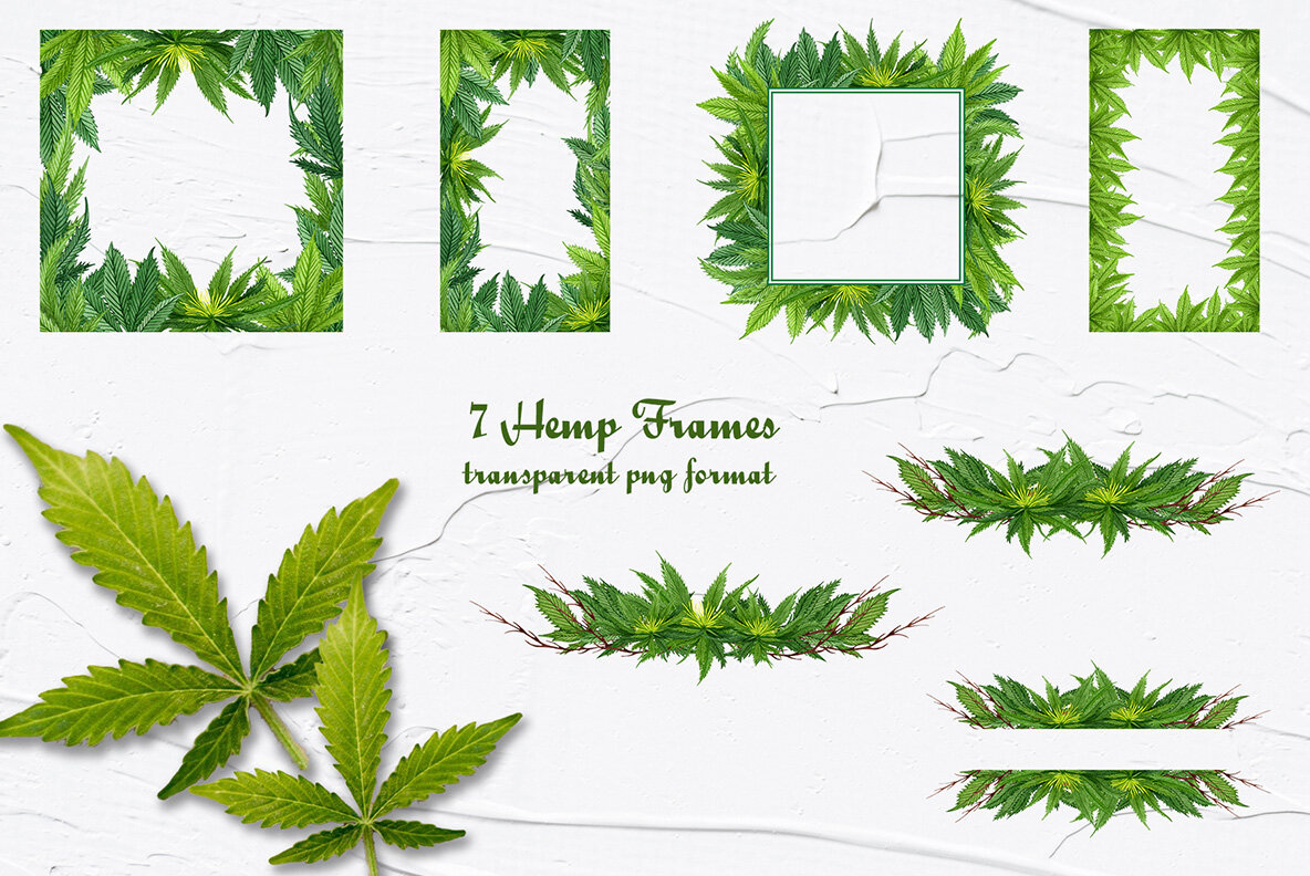 Cannabis Watercolor Set 6