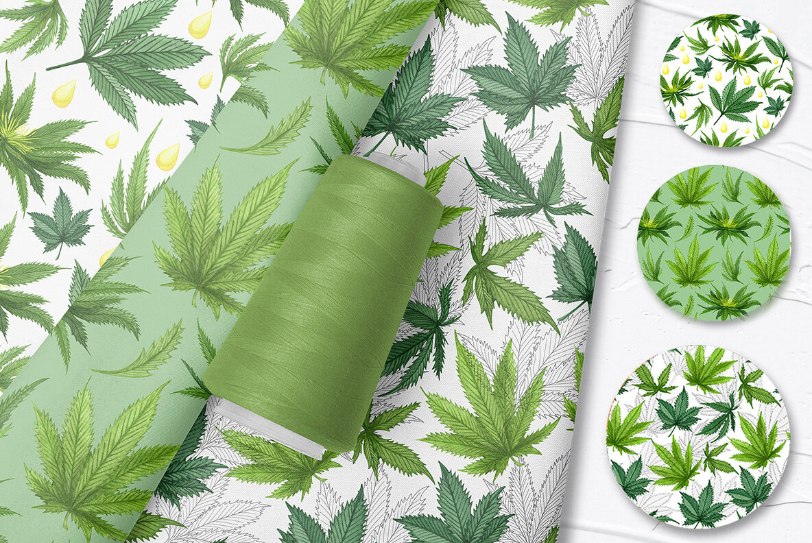 Cannabis Watercolor Set 10