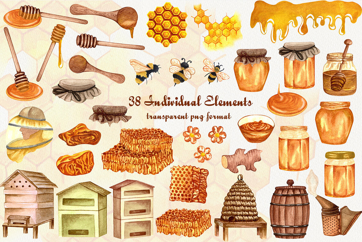 Honey Watercolor Set 2