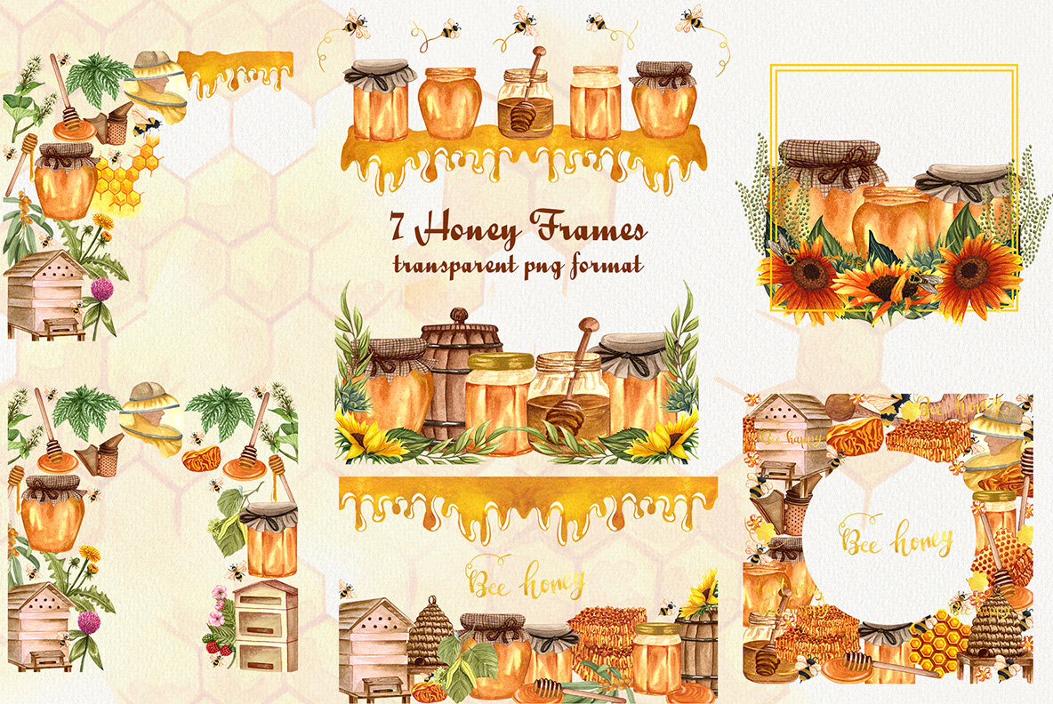 Honey Watercolor Set 8