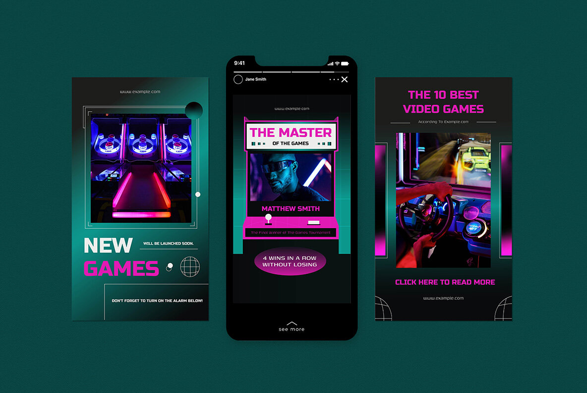 Green Cyberpunk Video Games Sale Instagram Pack 6