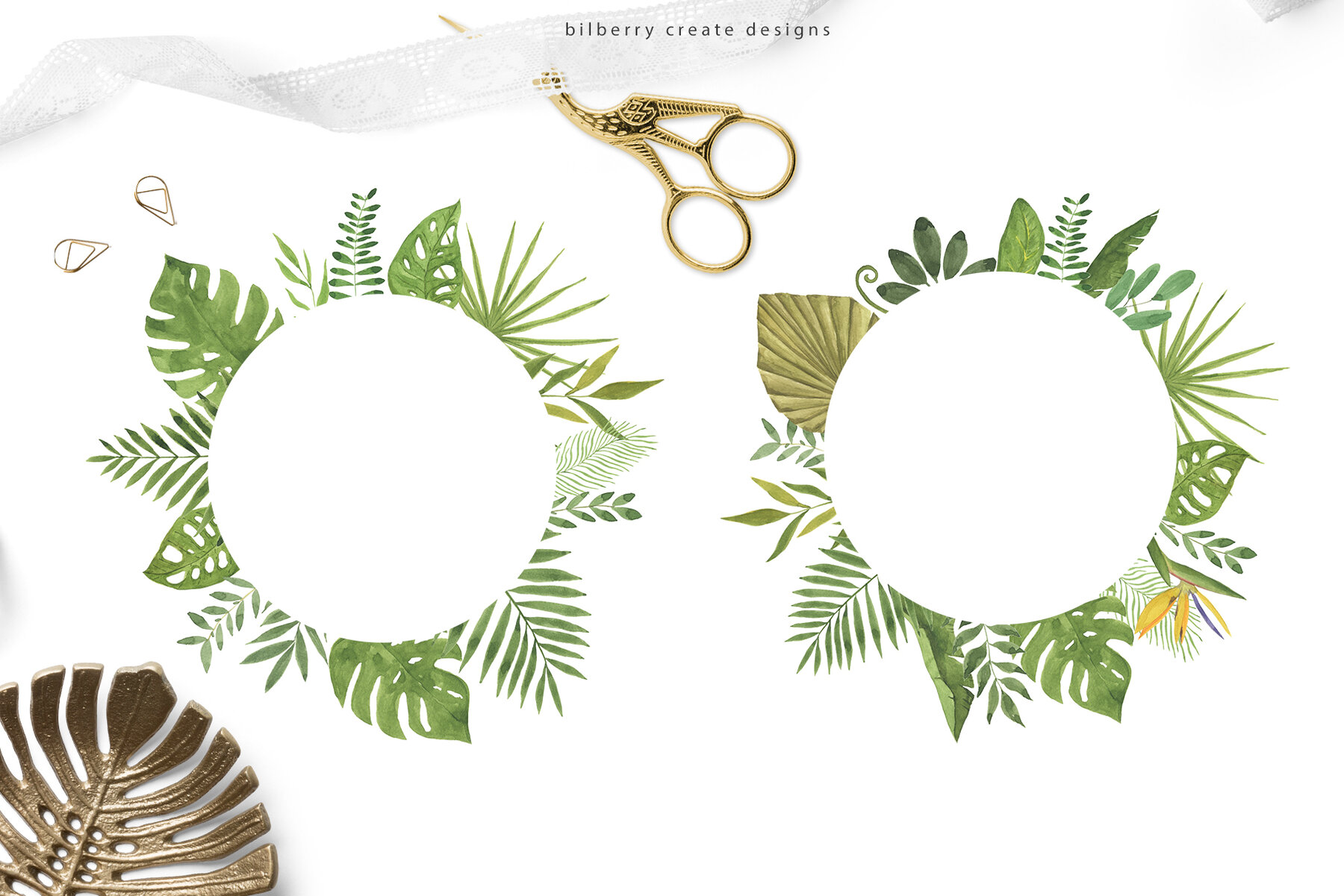 Watercolor Tropical Art Set 7