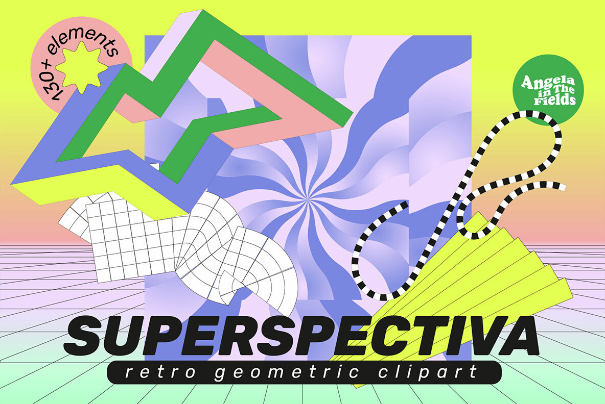 Superspectiva   Retro Geometric Clipart 1