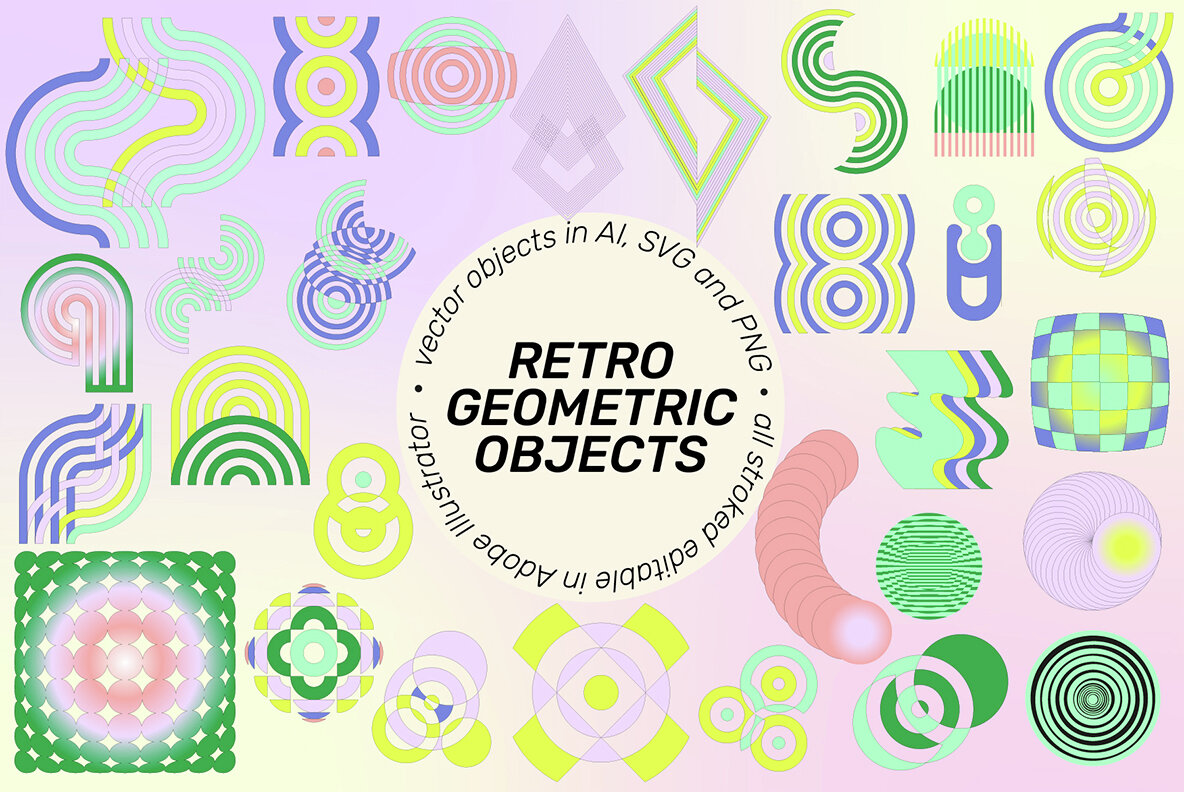 Superspectiva   Retro Geometric Clipart 4