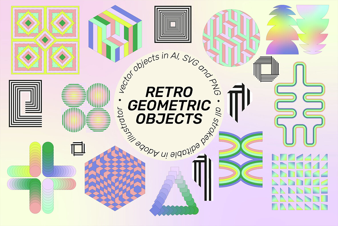 Superspectiva   Retro Geometric Clipart 9
