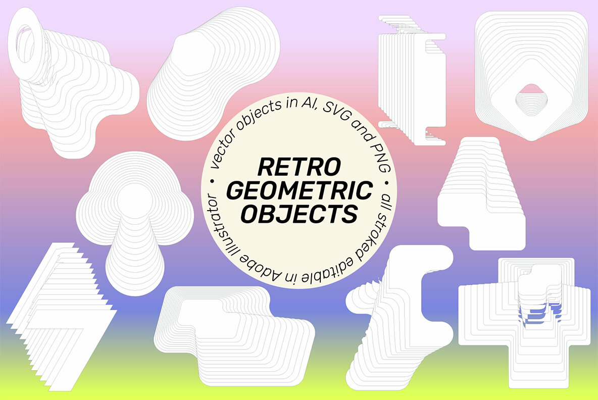 Superspectiva   Retro Geometric Clipart 12
