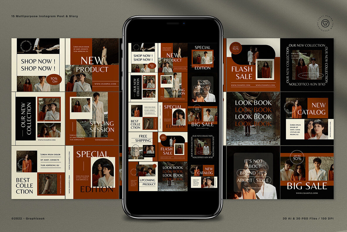 Brown Minimalist Fashion Sale Instagram Pack 2