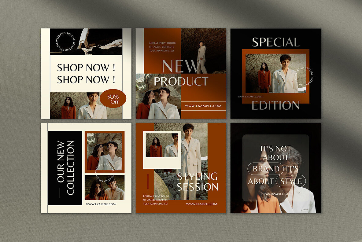 Brown Minimalist Fashion Sale Instagram Pack 3