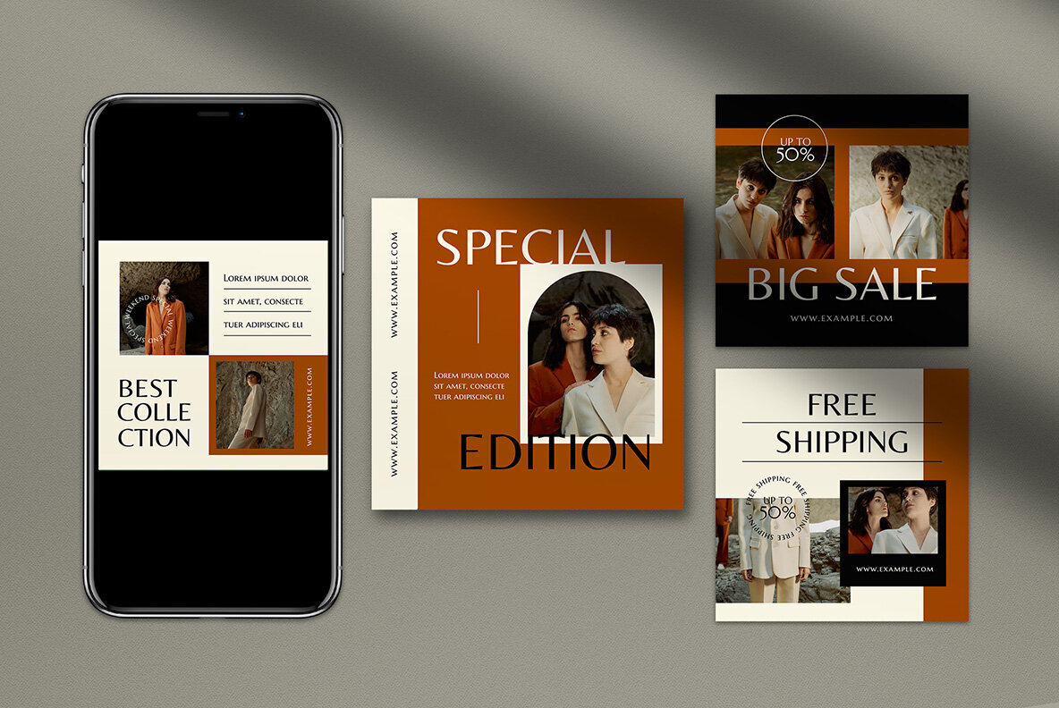 Brown Minimalist Fashion Sale Instagram Pack 4