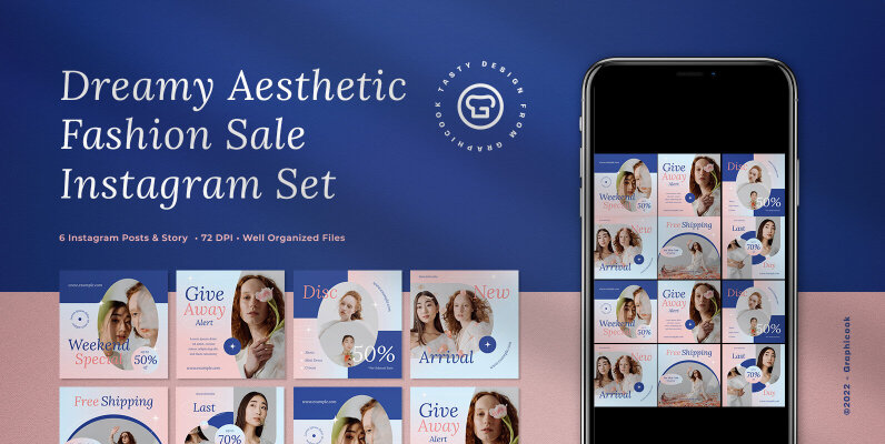 Dreamy Aesthetic Fashion Sale Instagram Pack