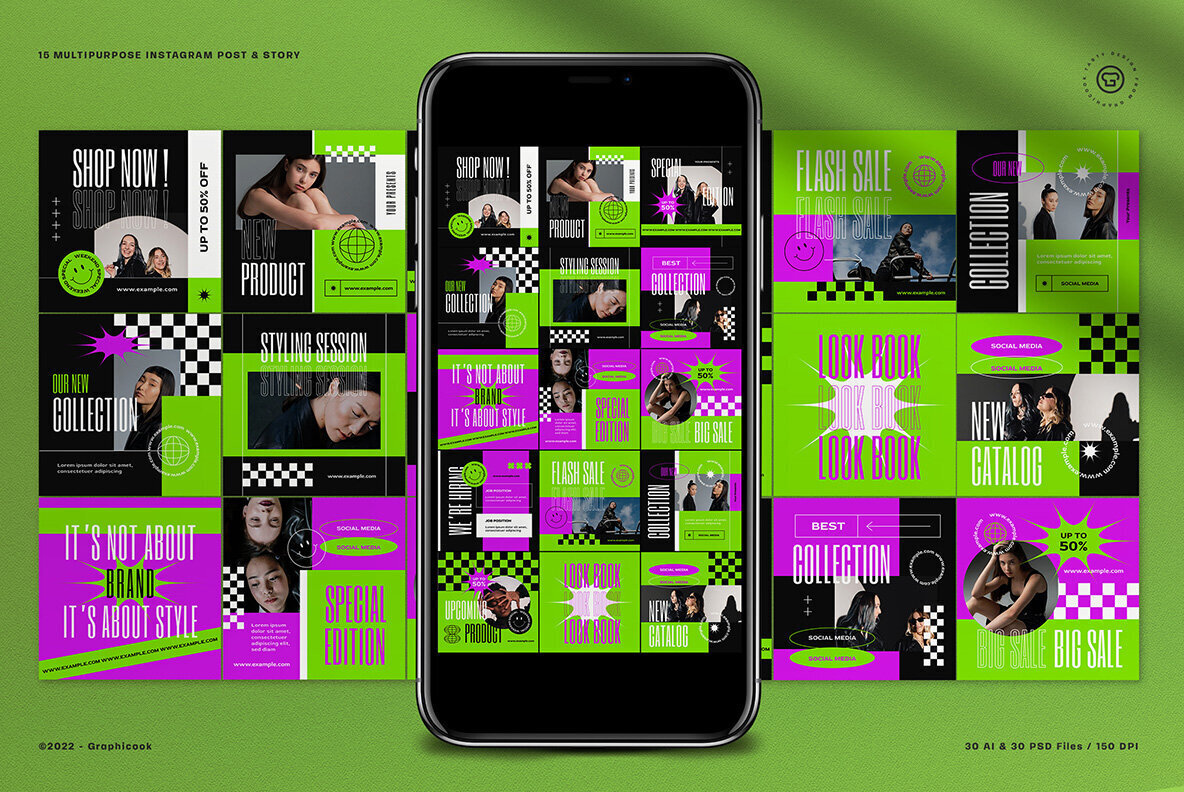 Green Hypebeast Fashion Sale Instagram Pack 2