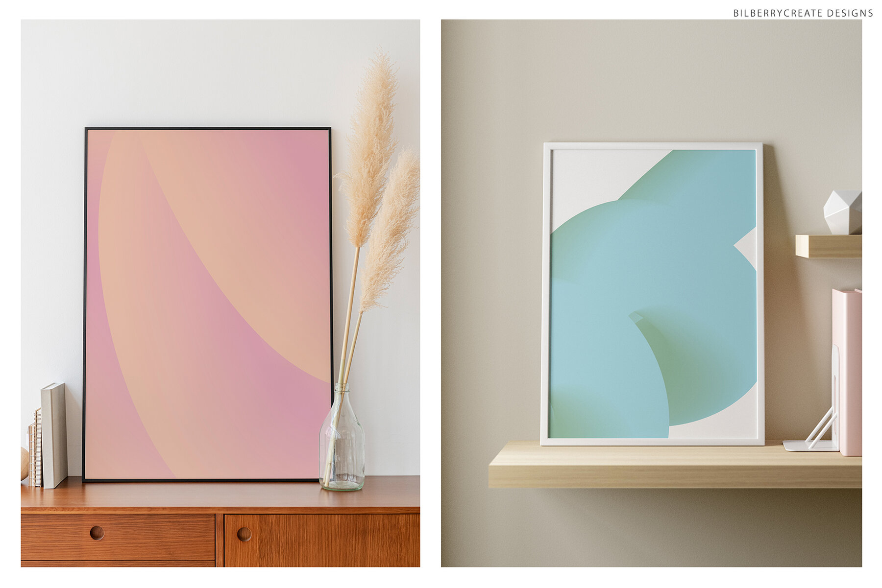 Pastel Abstract Forms 3D Gradient Shapes 6