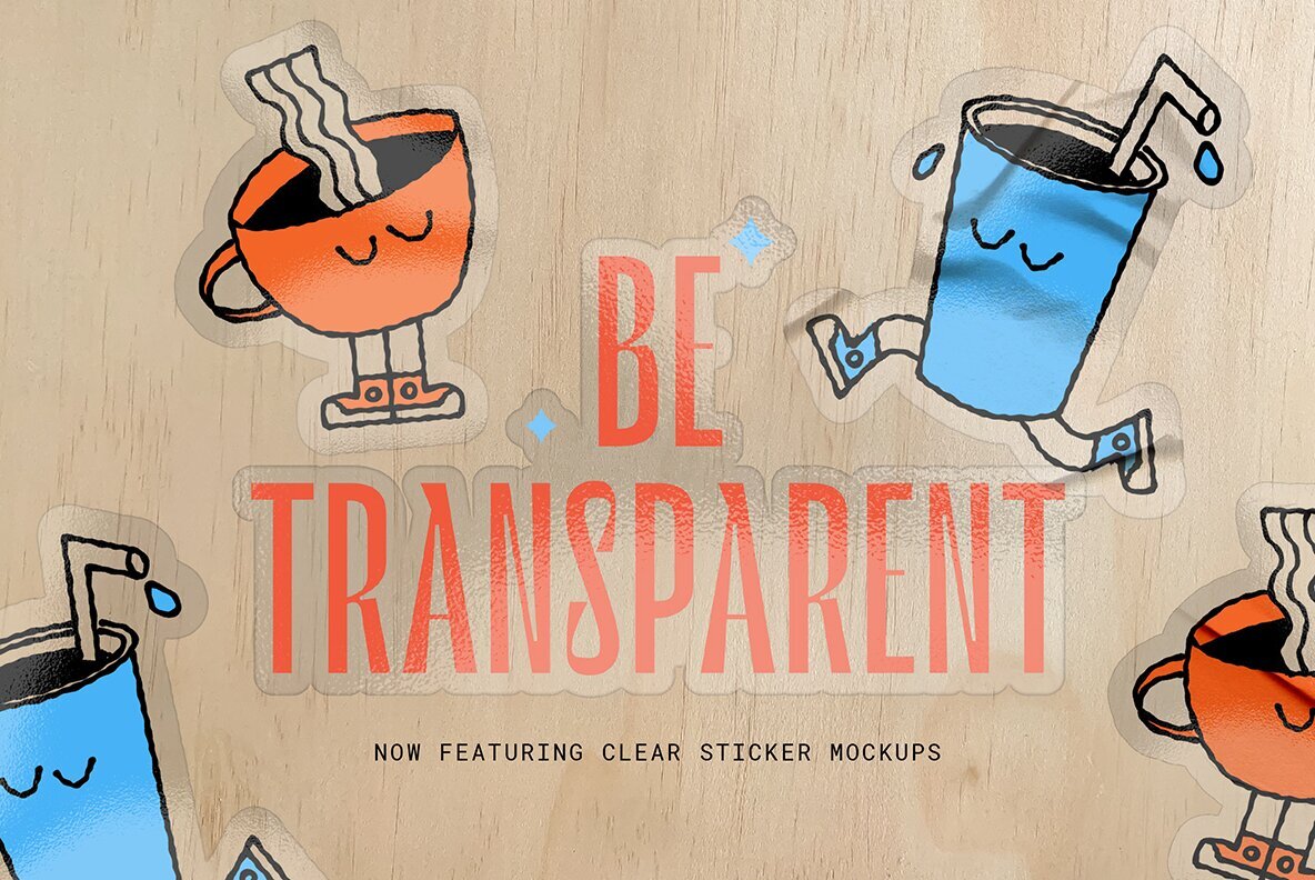 Custom Shape Sticker Mockups 5