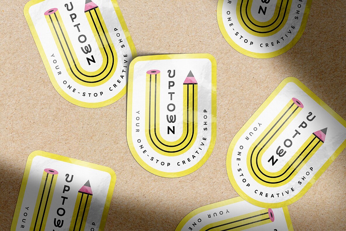 Custom Shape Sticker Mockups 7