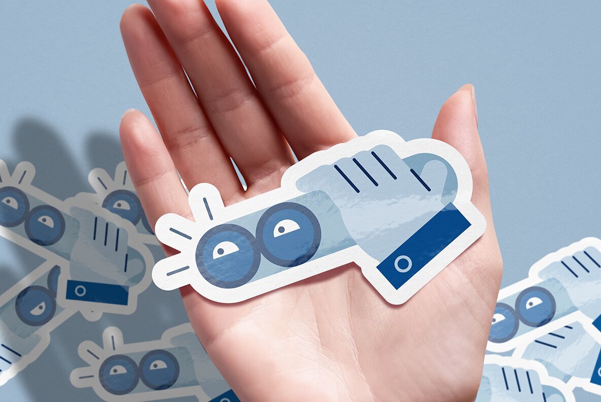 Custom Shape Sticker Mockups 9