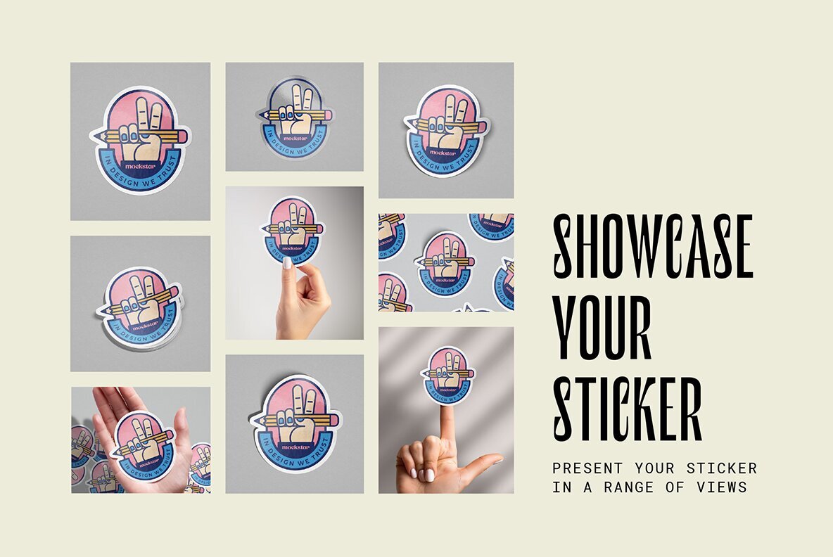 Custom Shape Sticker Mockups 10