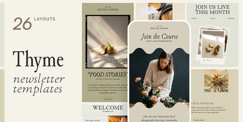 Thyme Newsletter Templates   Canva