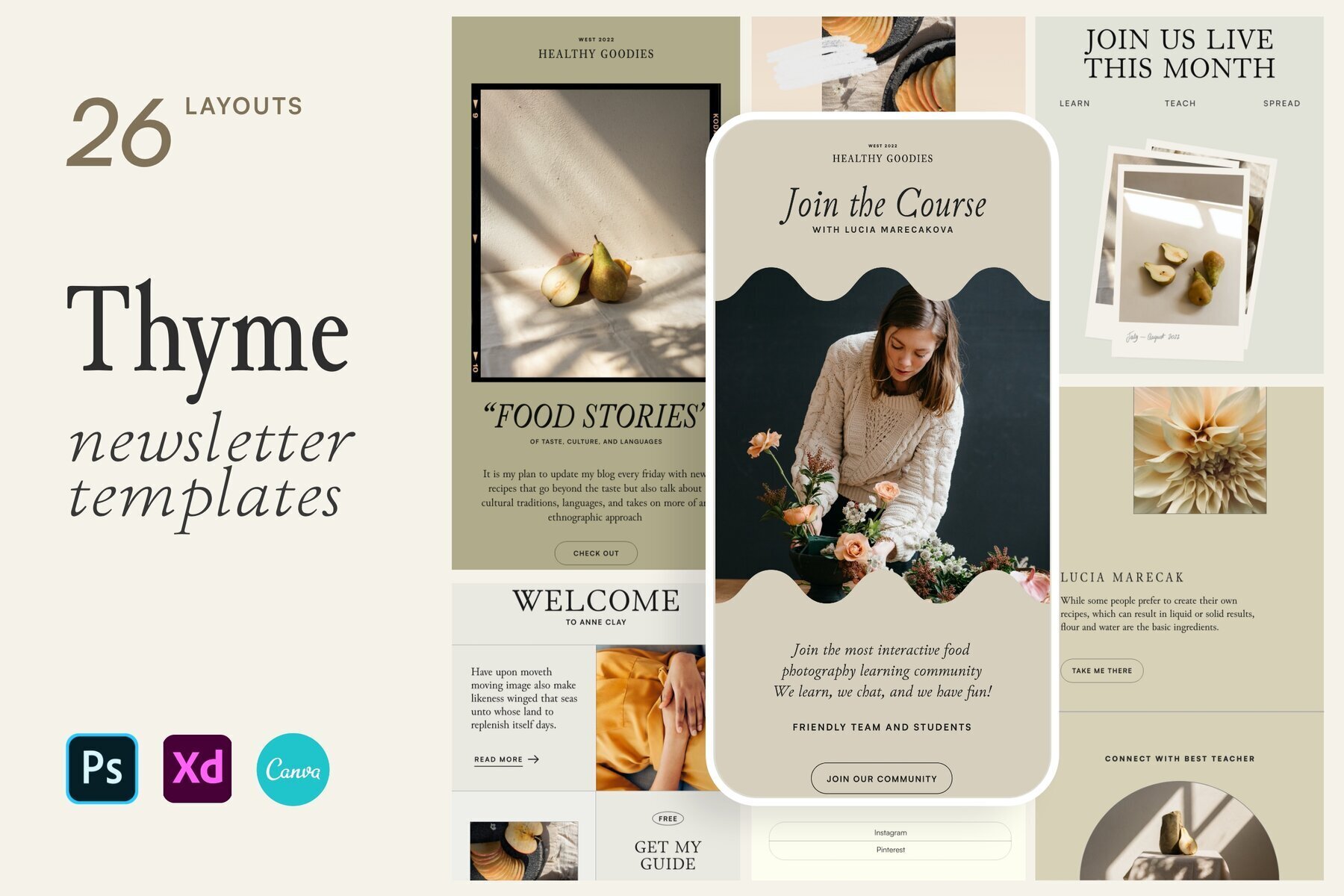 Thyme Newsletter Templates   Canva 1
