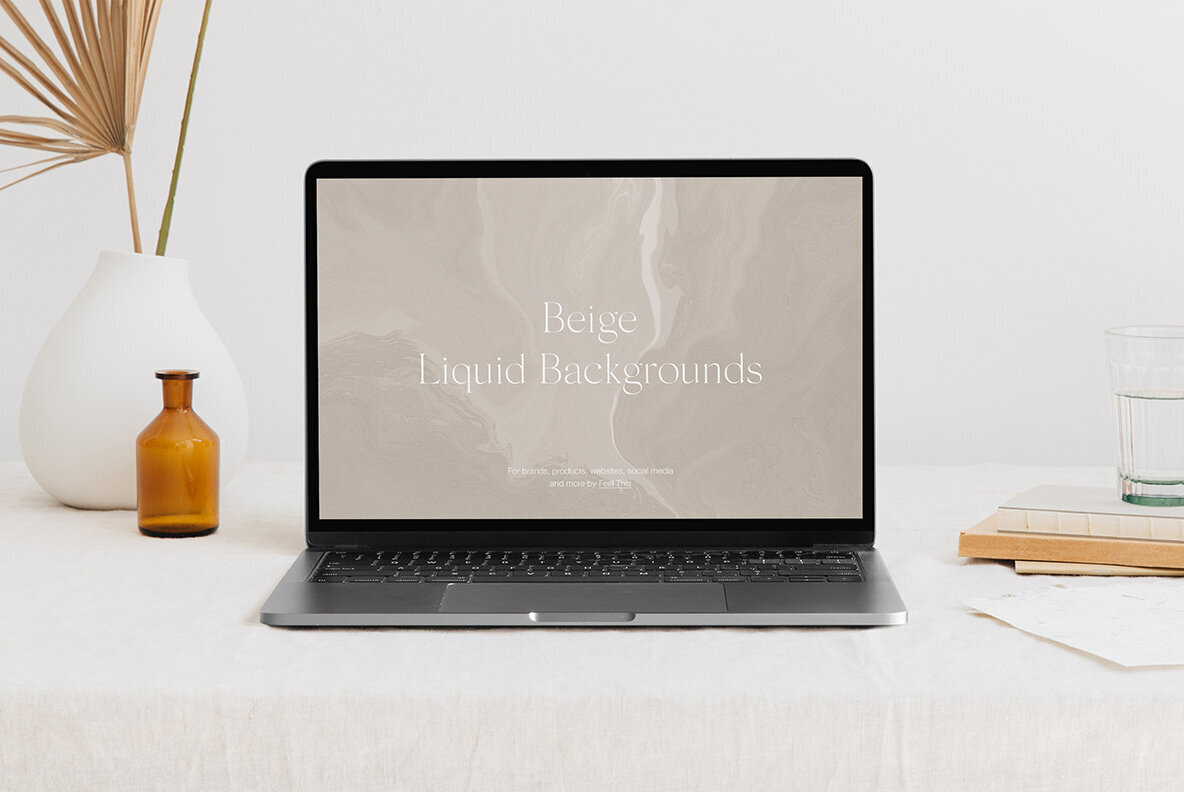 Beige Liquid Marble Backgrounds 3